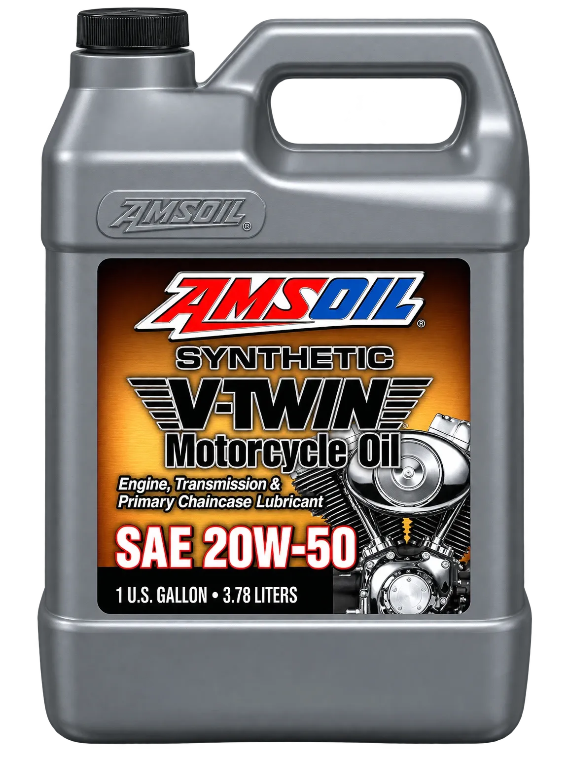 Motoreļļa AMSOIL 20W-50 V-TWIN motociklam, sintētiska, 3.78 litri.